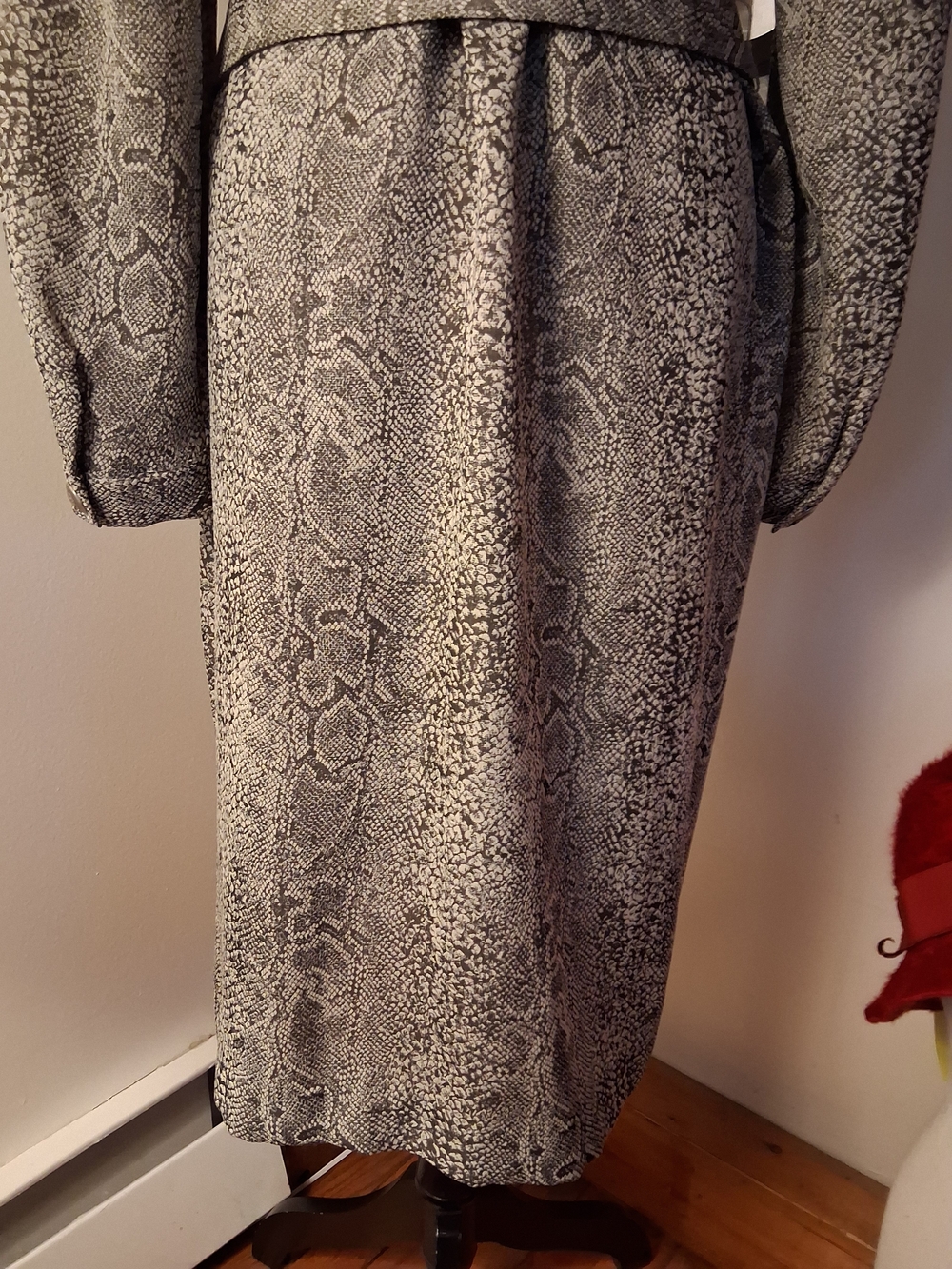 Leslie Fay Vintage Snake Skin Print Dress - Rare Find - Picture 11 of 13